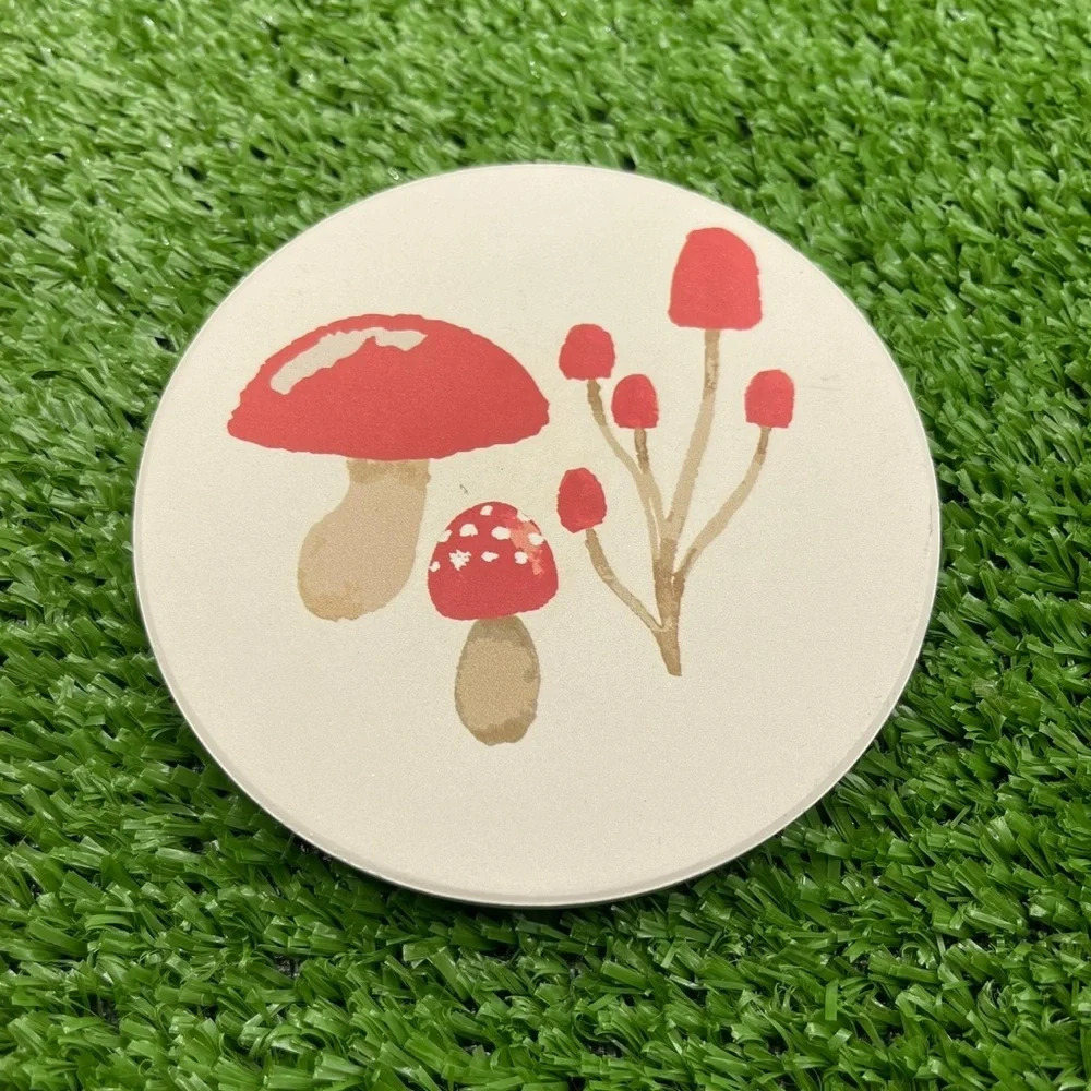 Watercolor Mushroom Coaster, Style A, NWOT, For Bundles